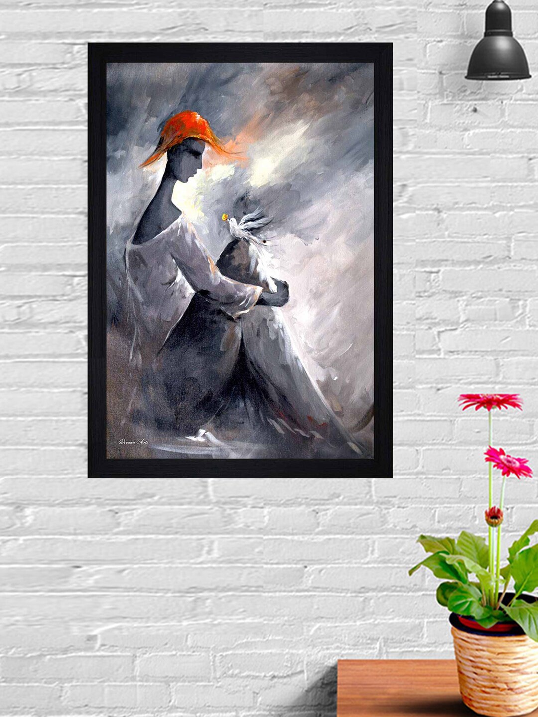 

Gallery99 Grey & Red Abstract Man & Bird Texture Paper Framed Wall Art