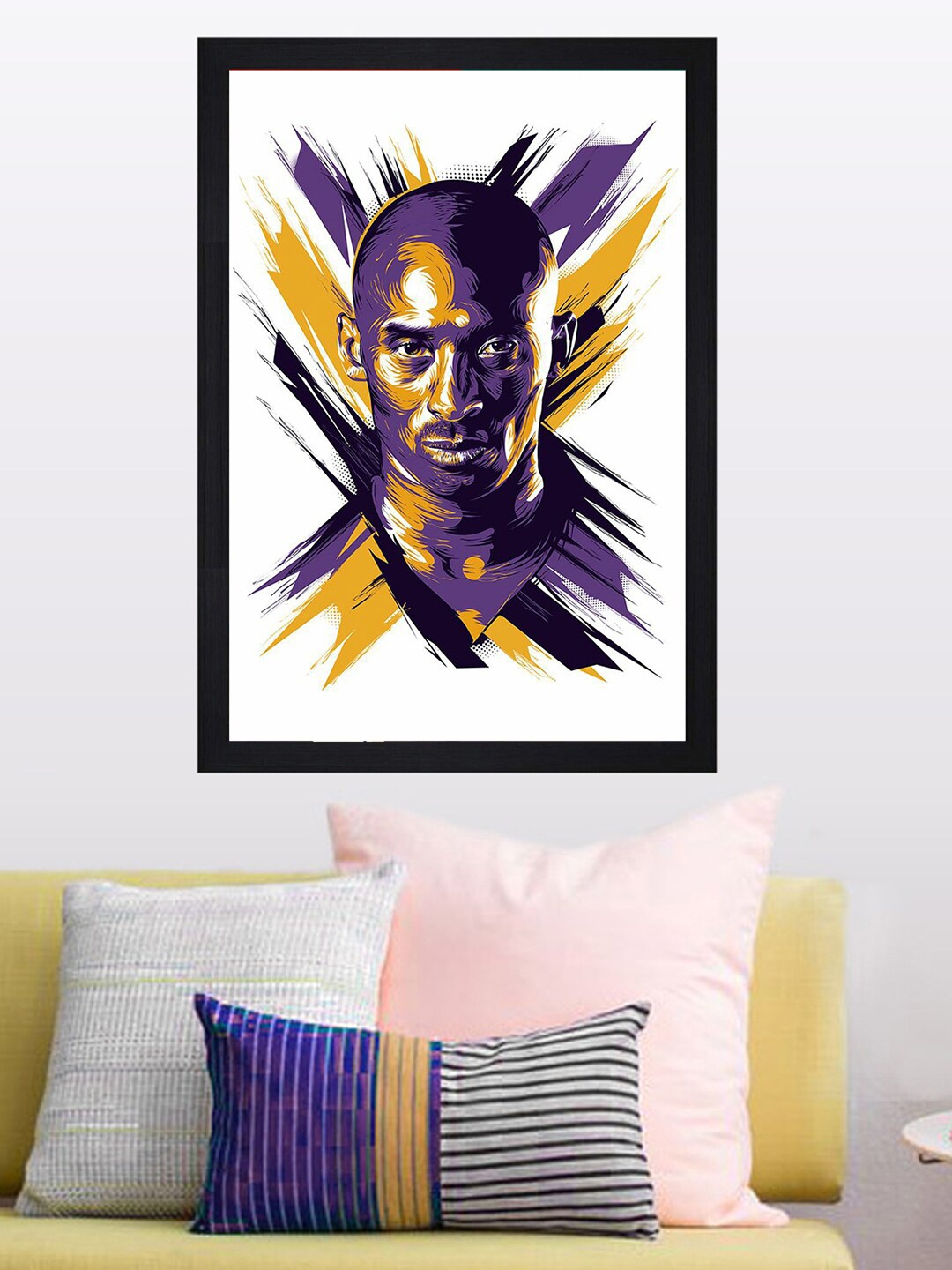 

Gallery99 White & Purple Kobe Bryant Texture Paper Framed Wall Art