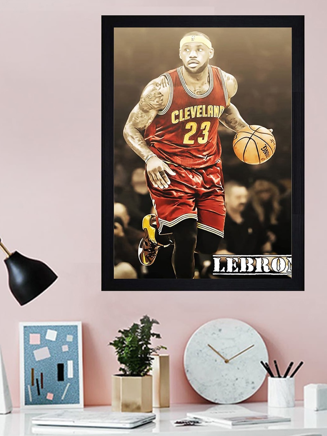 

Gallery99 Brown & Red Lebron James Textured Framed Wall Art