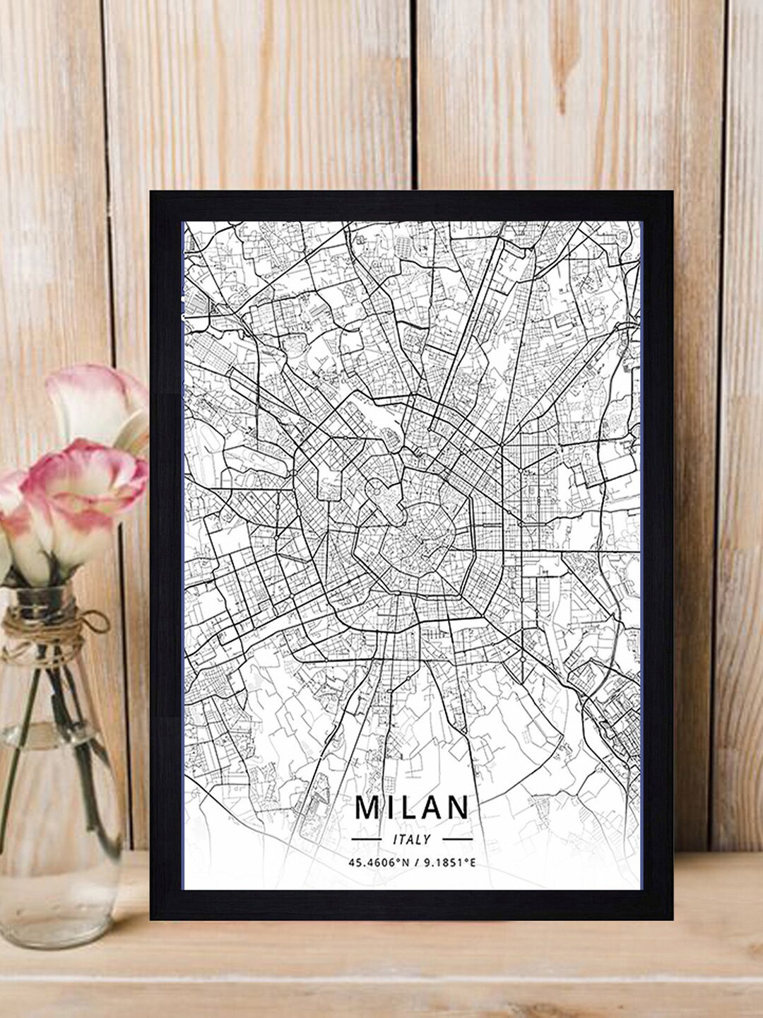 

Gallery99 Black & White Boston Map Printed Wall Art