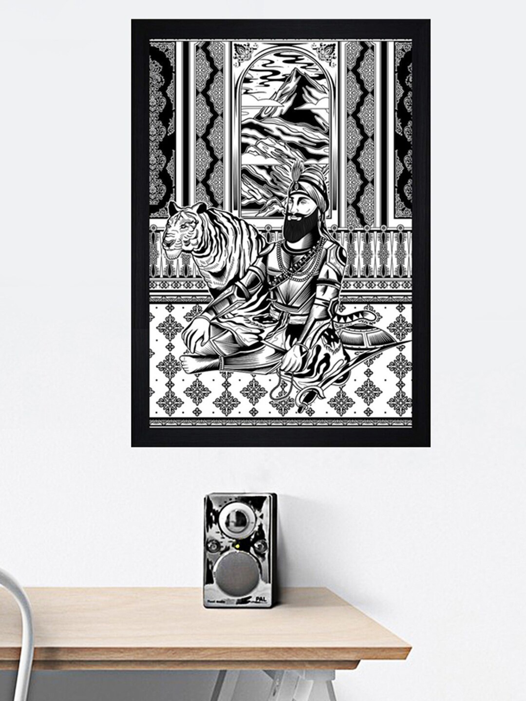 

Gallery99 White & Black Indian Traditional People Textured Framed Wall Art