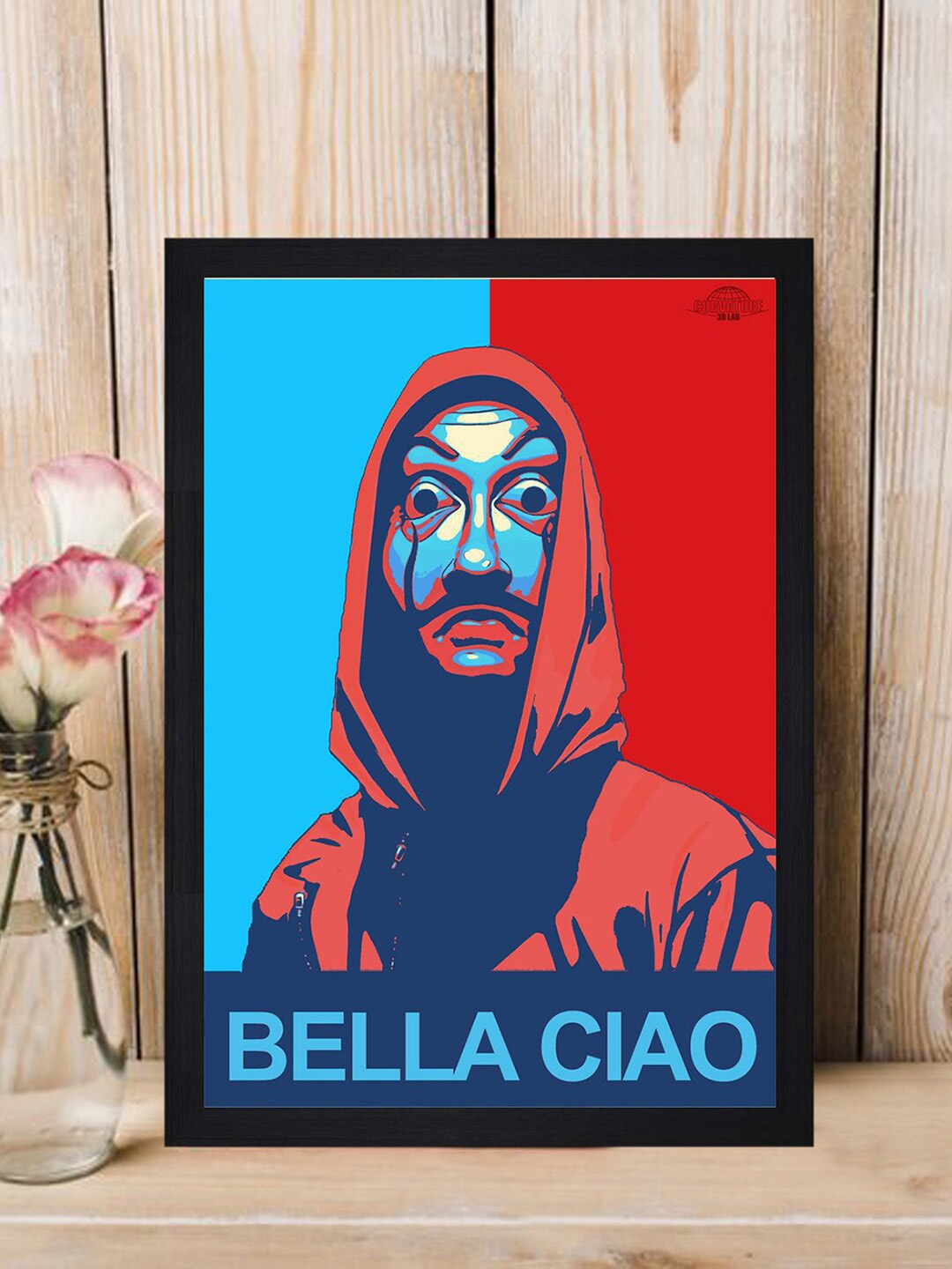 

Gallery99 Red & Blue Bella Ciao Textured Framed Wall Art