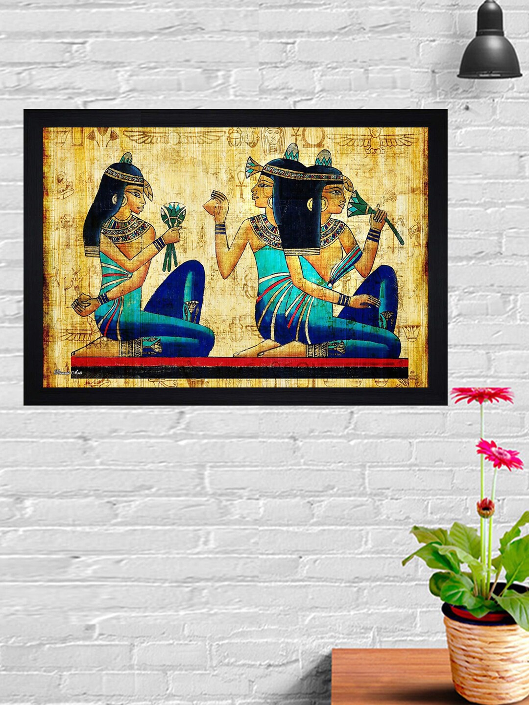 

Gallery99 Beige & Blue Wallmonkeys Beautiful Egyptian Printed Framed Wall Art
