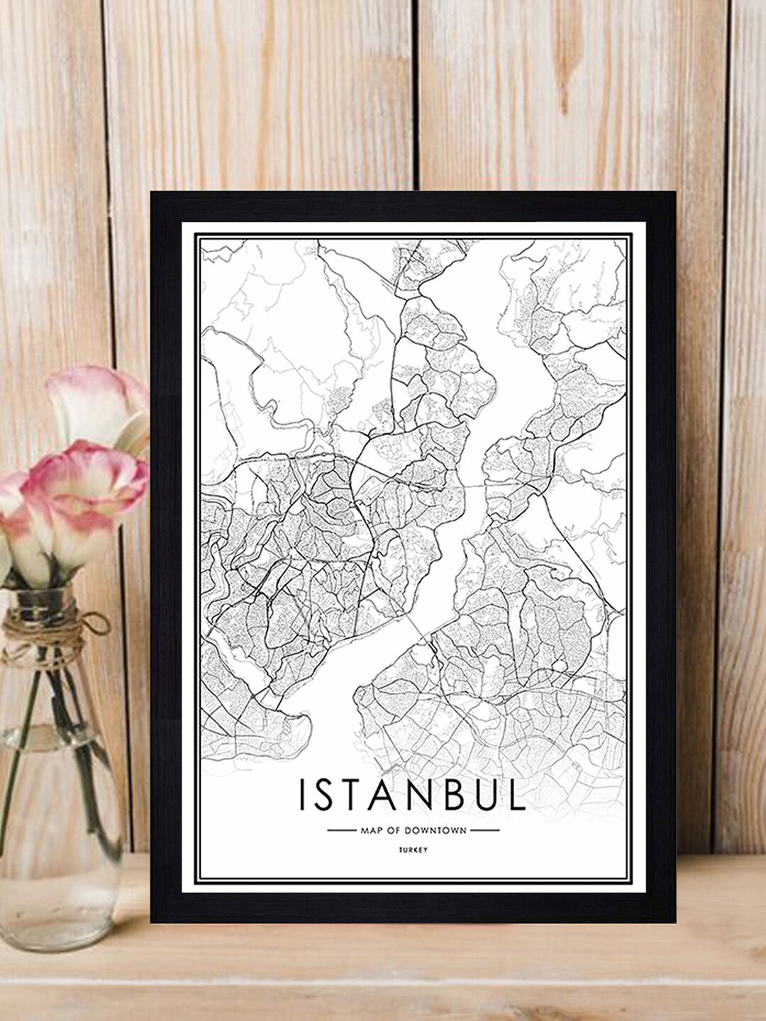 

Gallery99 Black & White Amsterdam Map Texture Paper Framed Wall Art