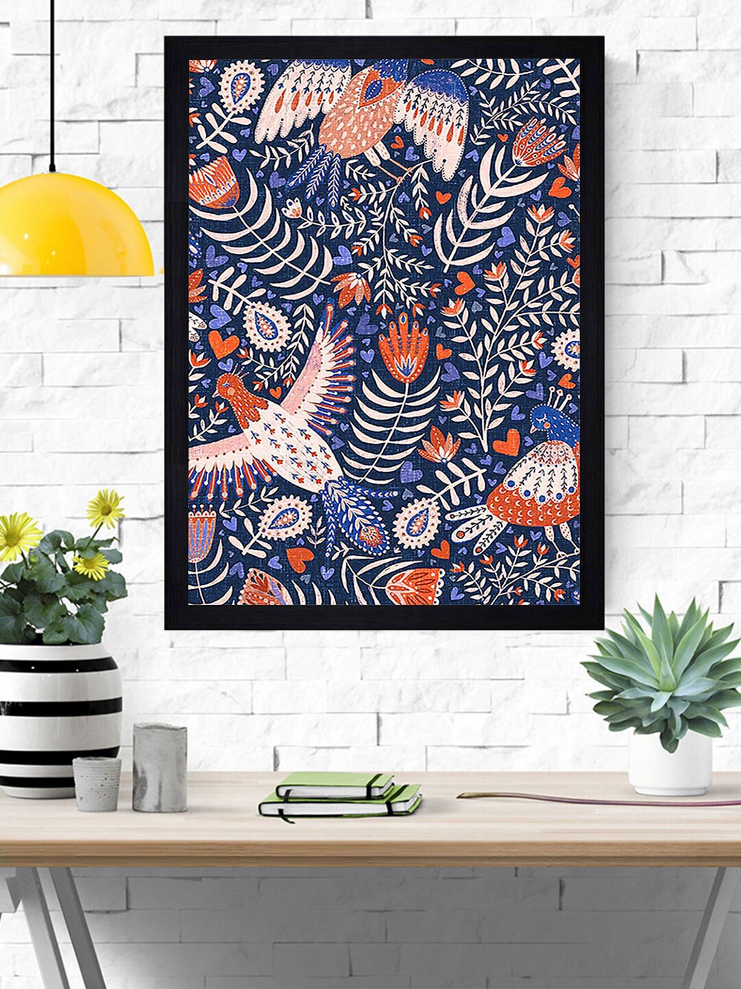 

Gallery99 Blue & Orange City View Landscape Texture Paper Framed Wall Art
