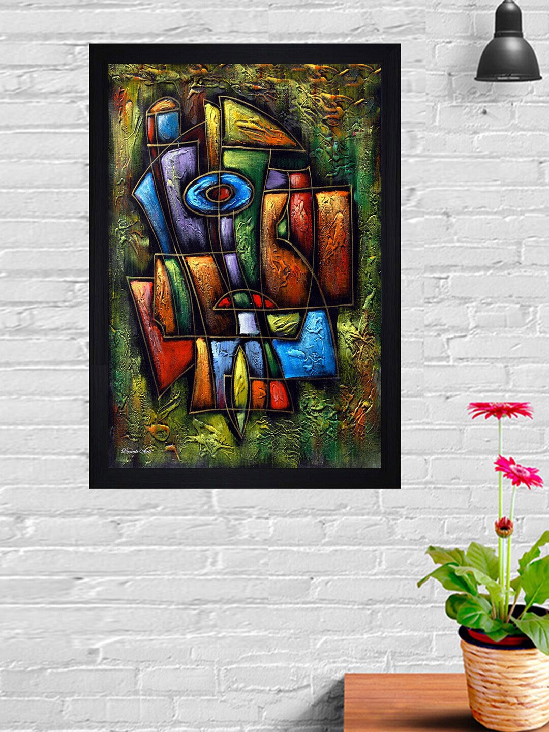 

Gallery99 Green & Blue Abstract Texture Paper Framed Wall Art