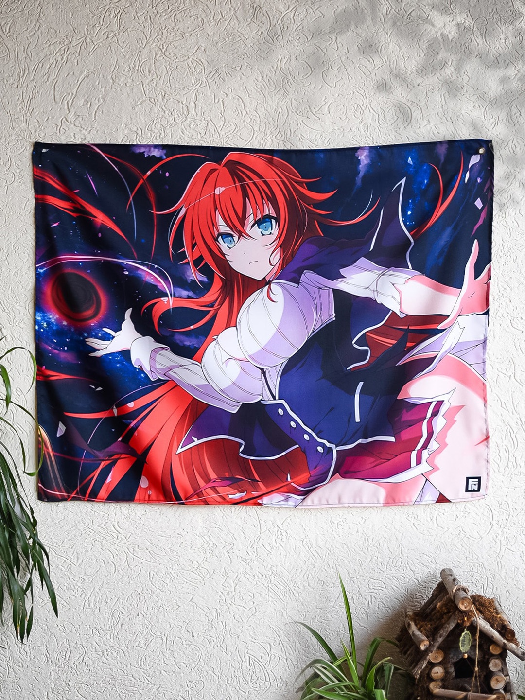 

COMICSENSE High School DXD Anime Inspired Crimson Princess Satin Flag, Multi