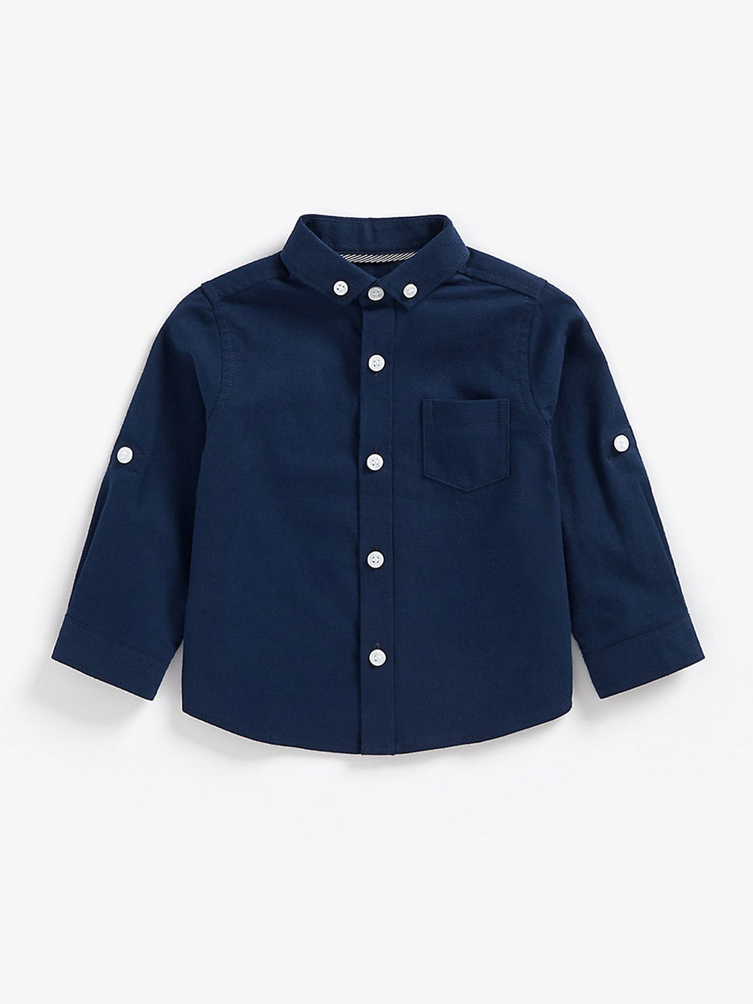 

mothercare Boys Opaque Pure Cotton Casual Shirt, Navy blue