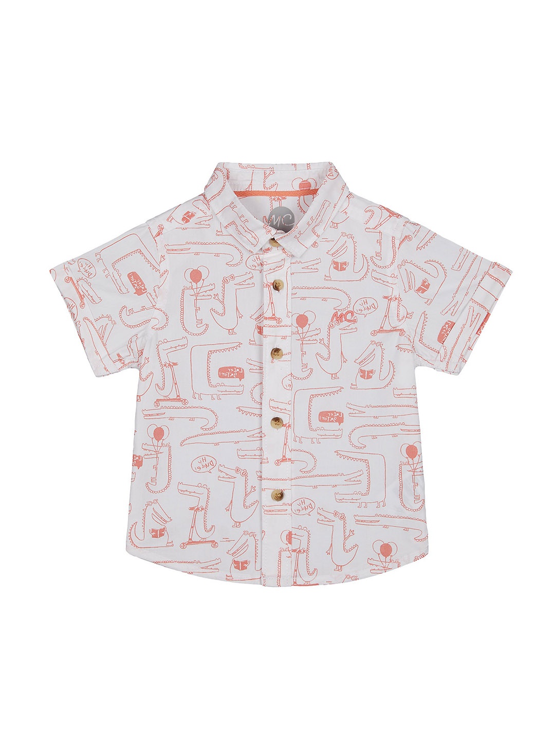 

mothercare Infants Boys Opaque Conversational Printed Casual Shirt, White