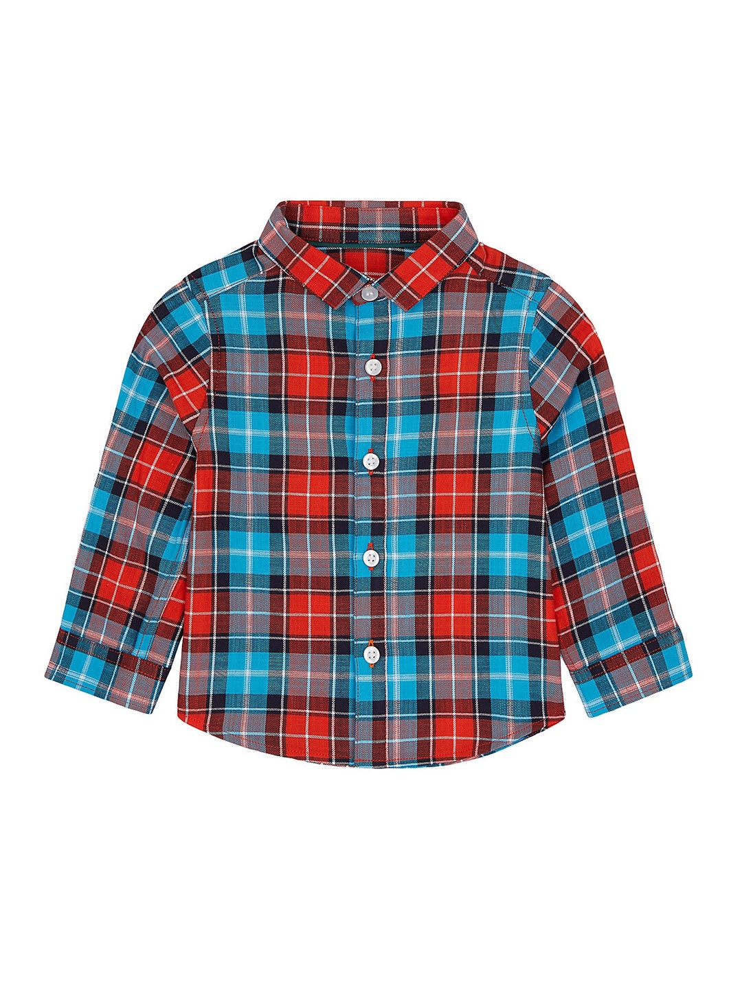 

mothercare Infants Boys Tartan Checks Opaque Pure Cotton Casual Shirt, Blue