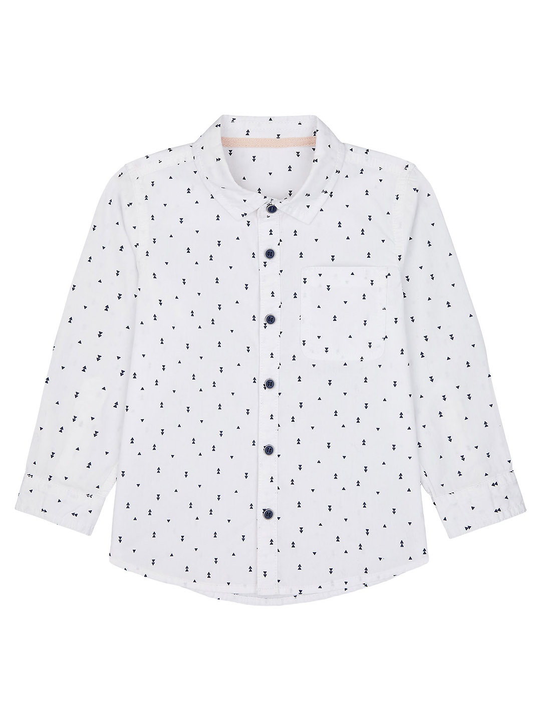 

mothercare Boys Opaque Geometric Printed Pure Cotton Casual Shirt, White