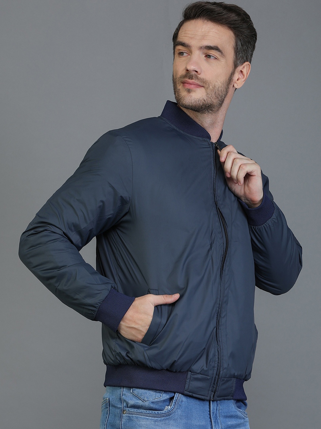 

TQS Windcheater And Water Resistant Bomber Jacket, Navy blue