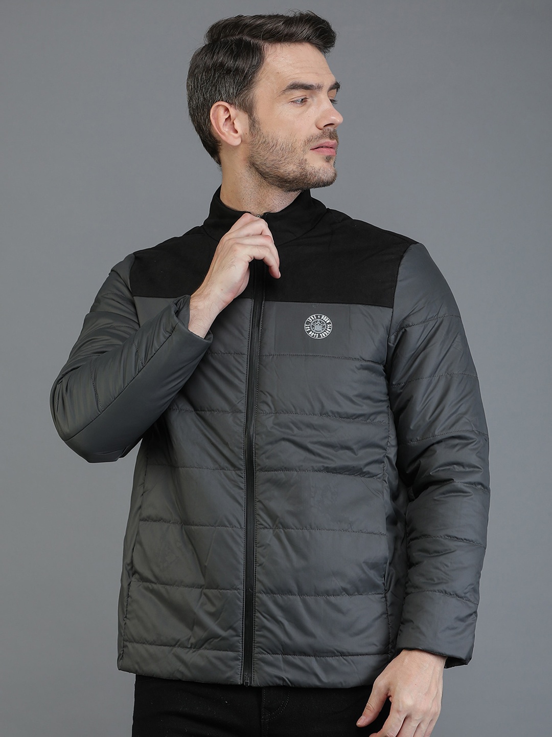 

TQS Mock Collar Windcheater and Water Resistant Padded Jacket, Black