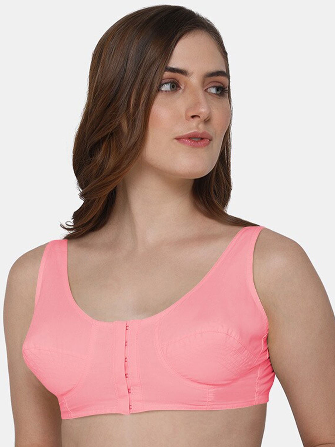 

NAIDU HALL Full Coverage Bra Cotton All Day Comfort, Pink