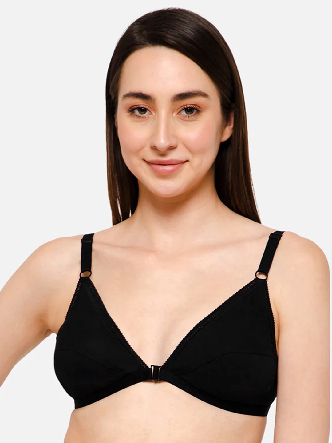 

NAIDU HALL Non Padded Full Coverage Pure Cotton Bra With All Day Comfort, Black
