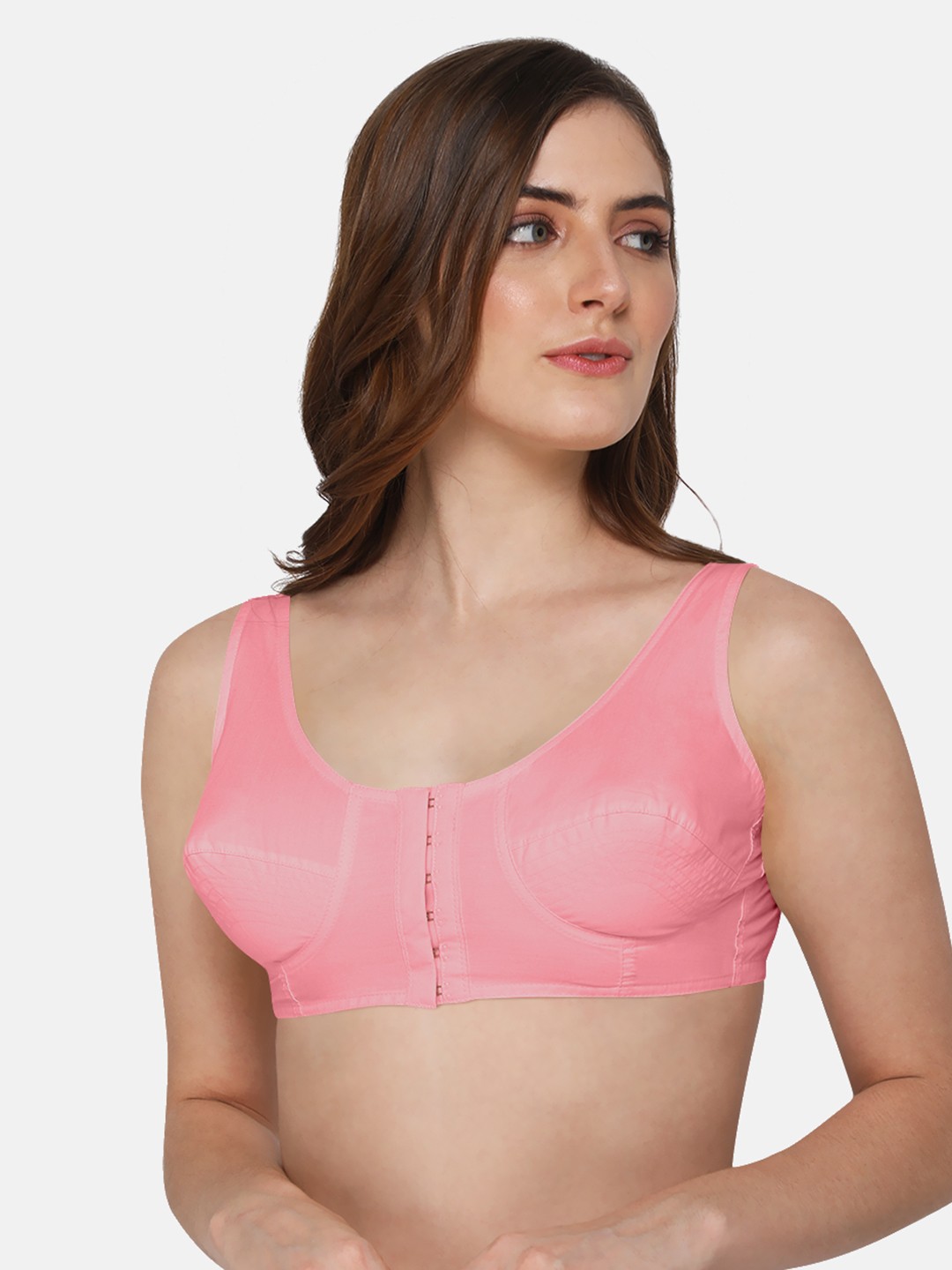 

NAIDU HALL Full Coverage Pure Cotton Bra With All Day Comfort, Pink