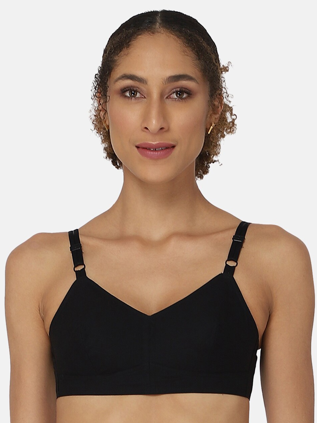 

NAIDU HALL Non Padded Full Coverage Pure Cotton Everyday Bra With All Day Comfort, Black