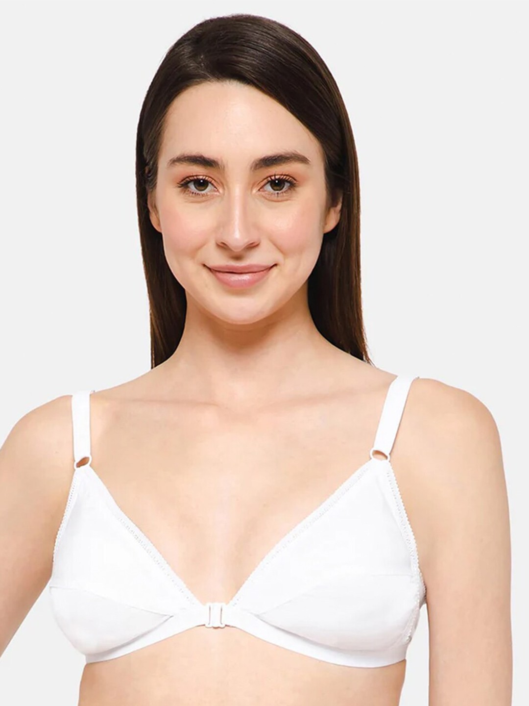 

NAIDU HALL Half Coverage All Day Comfort Pure Cotton Bra, White