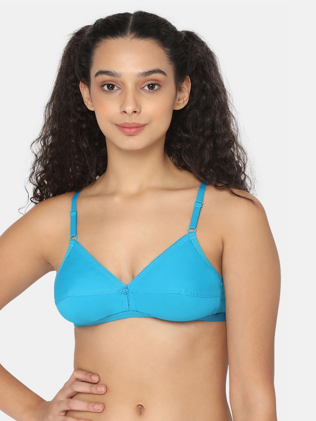 

NAIDU HALL Medium Coverage Pure Cotton Super Support Everyday Bra With All Day Comfort, Blue