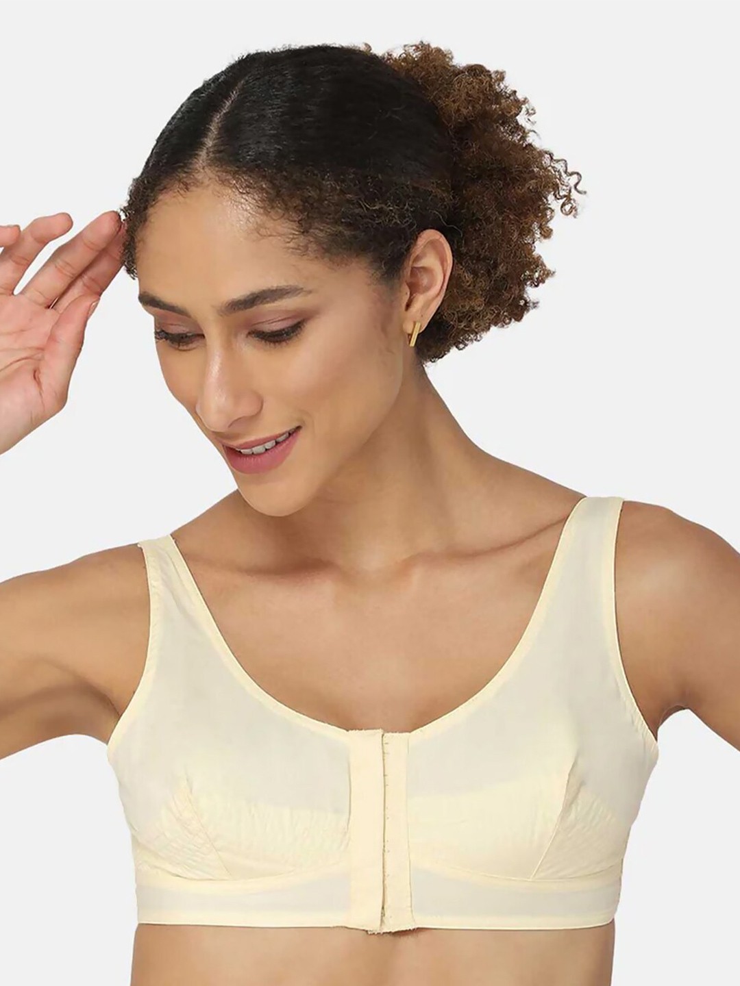 

NAIDU HALL Full Coverage Pure Cotton Bra All Day Comfort, Yellow