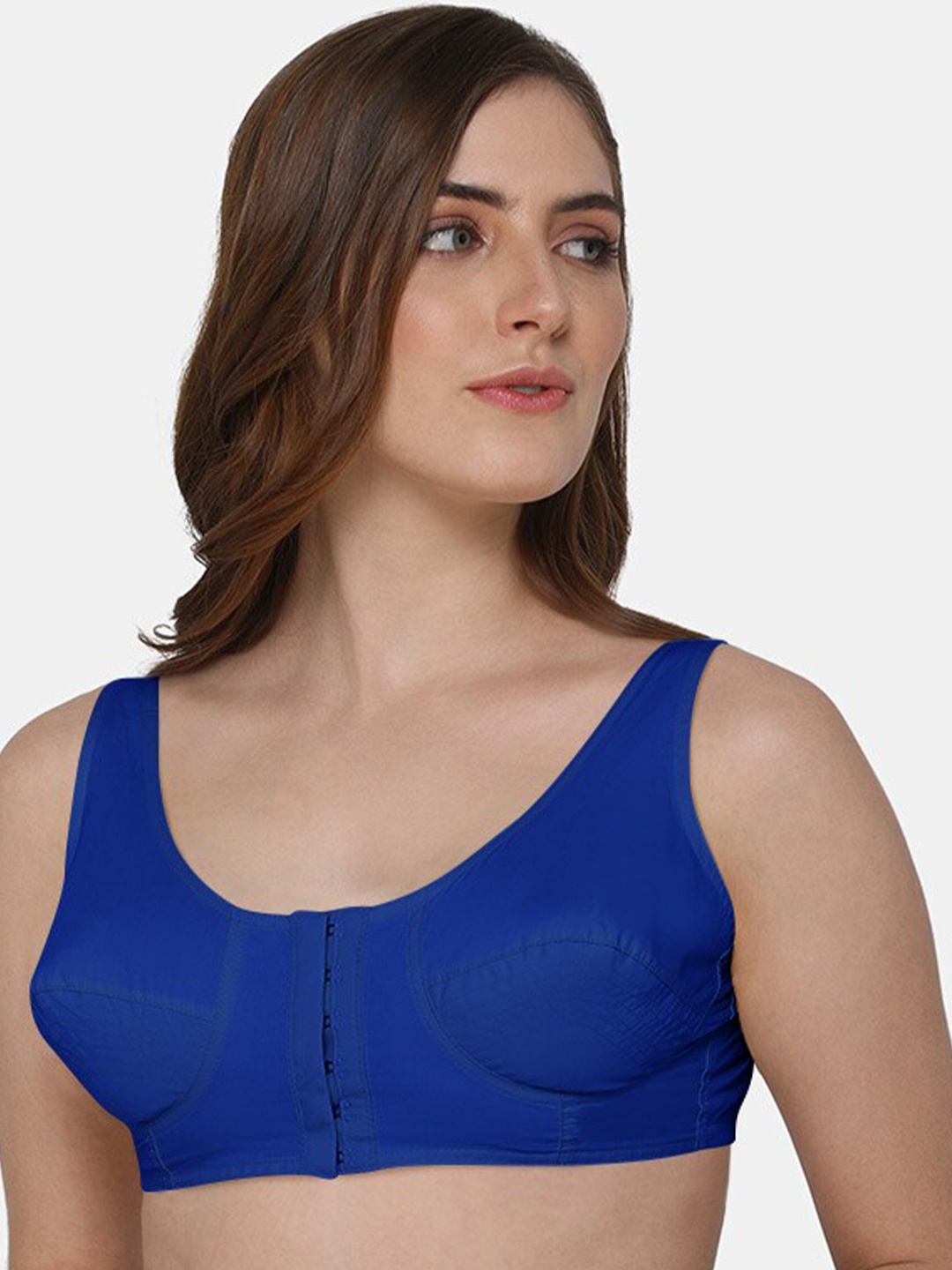 

NAIDU HALL Full Coverage Non Padded Pure Cotton Everyday Bra With All Day Comfort, Blue