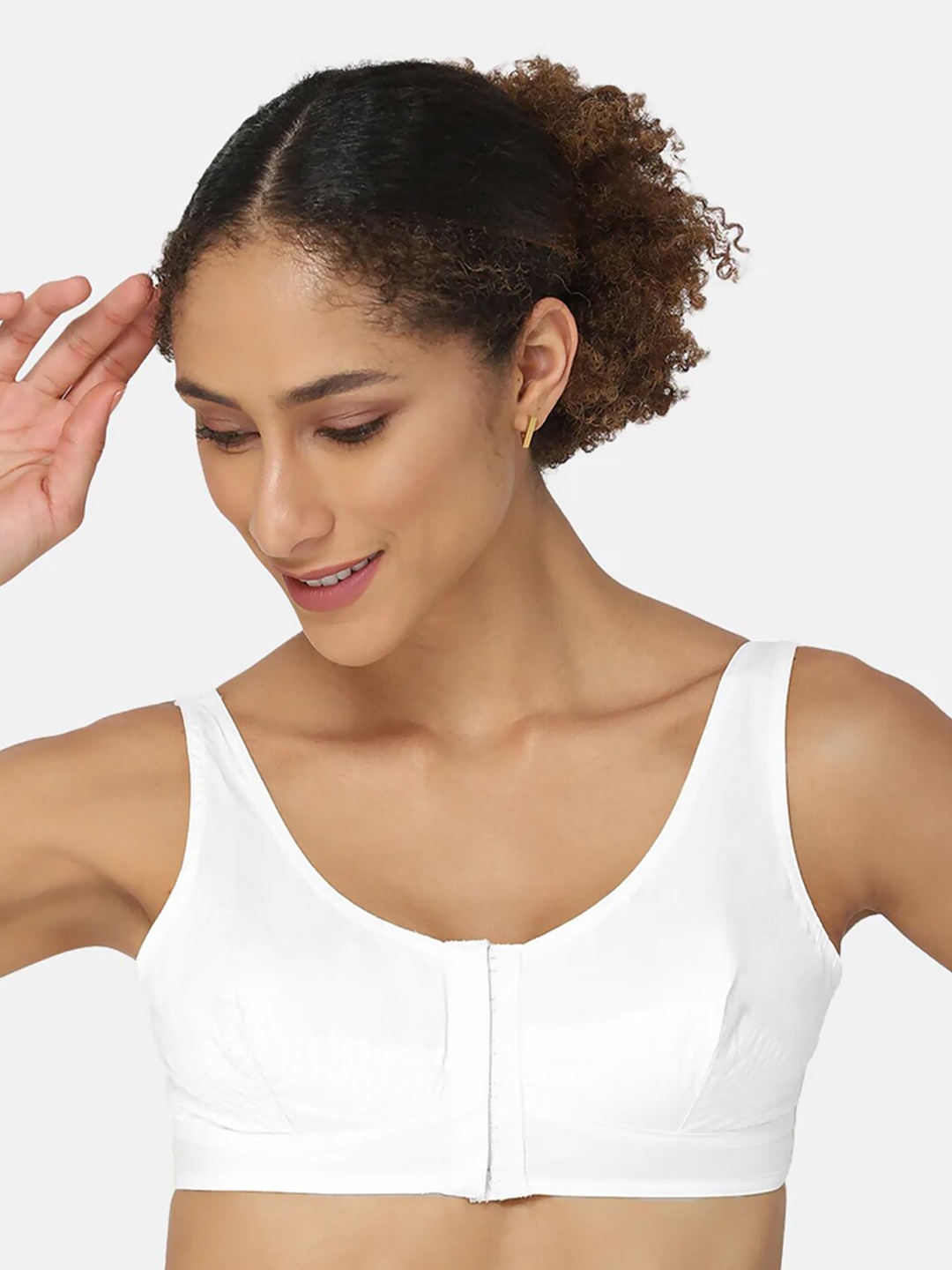 

NAIDU HALL Non Padded Full Coverage Pure Cotton Bra With All Day Comfort, White