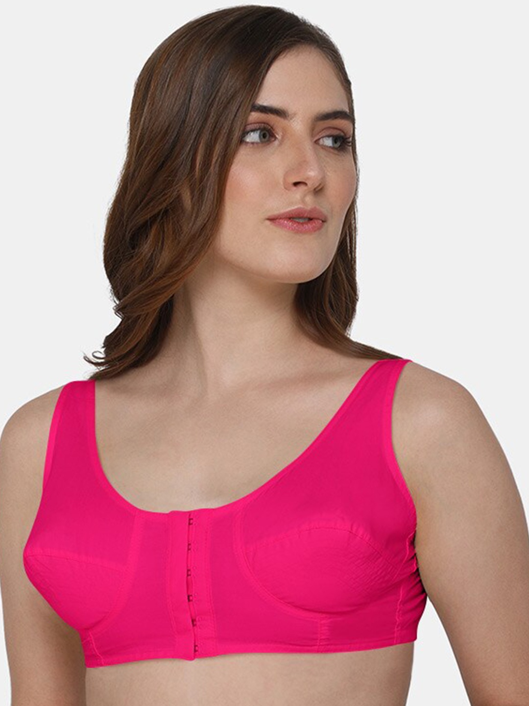 

NAIDU HALL Full Coverage Pure Cotton Everyday Bra With All Day Comfort, Pink