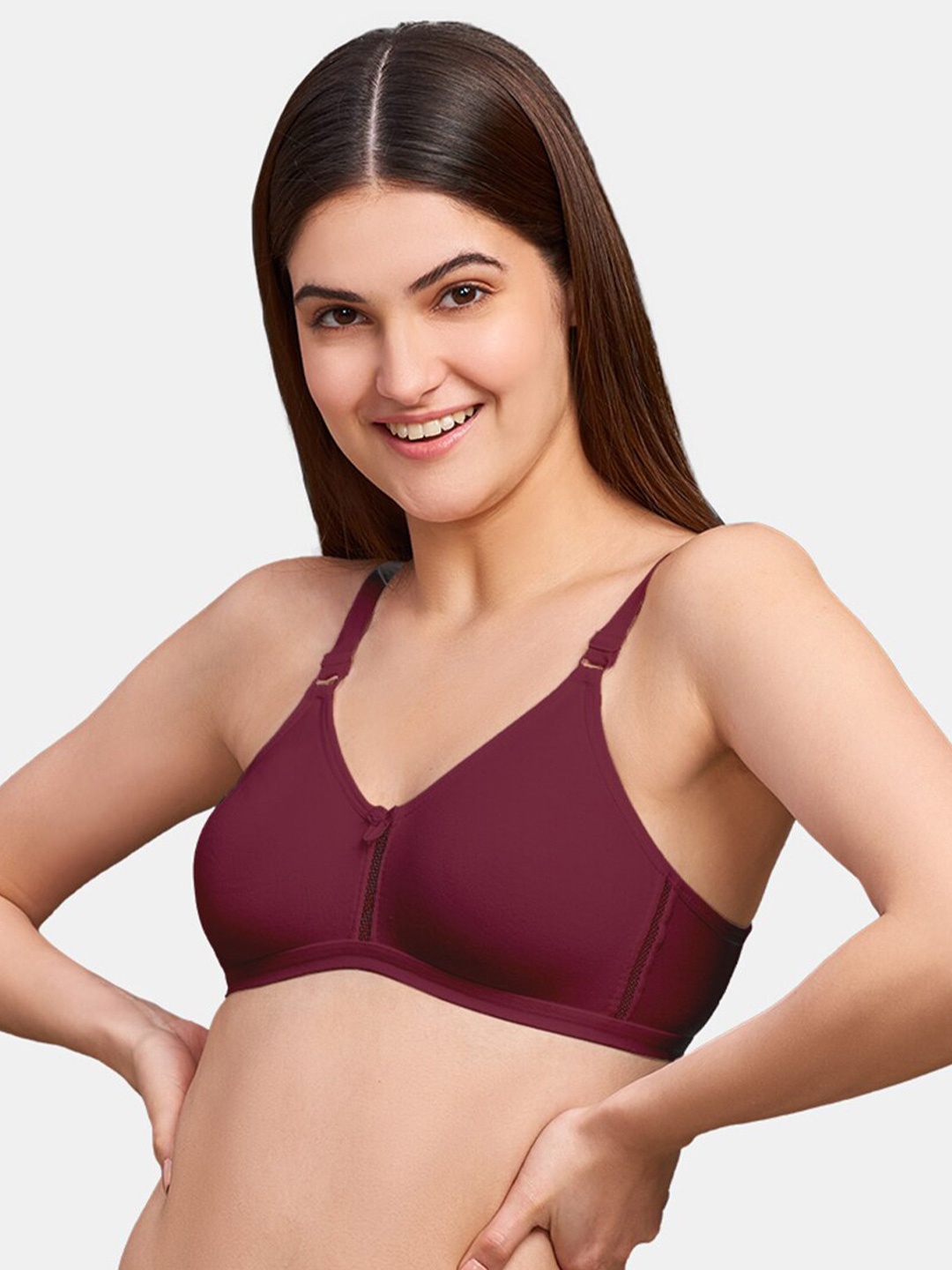 

NAIDU HALL Full Coverage Seamless Cotton Bra, Purple