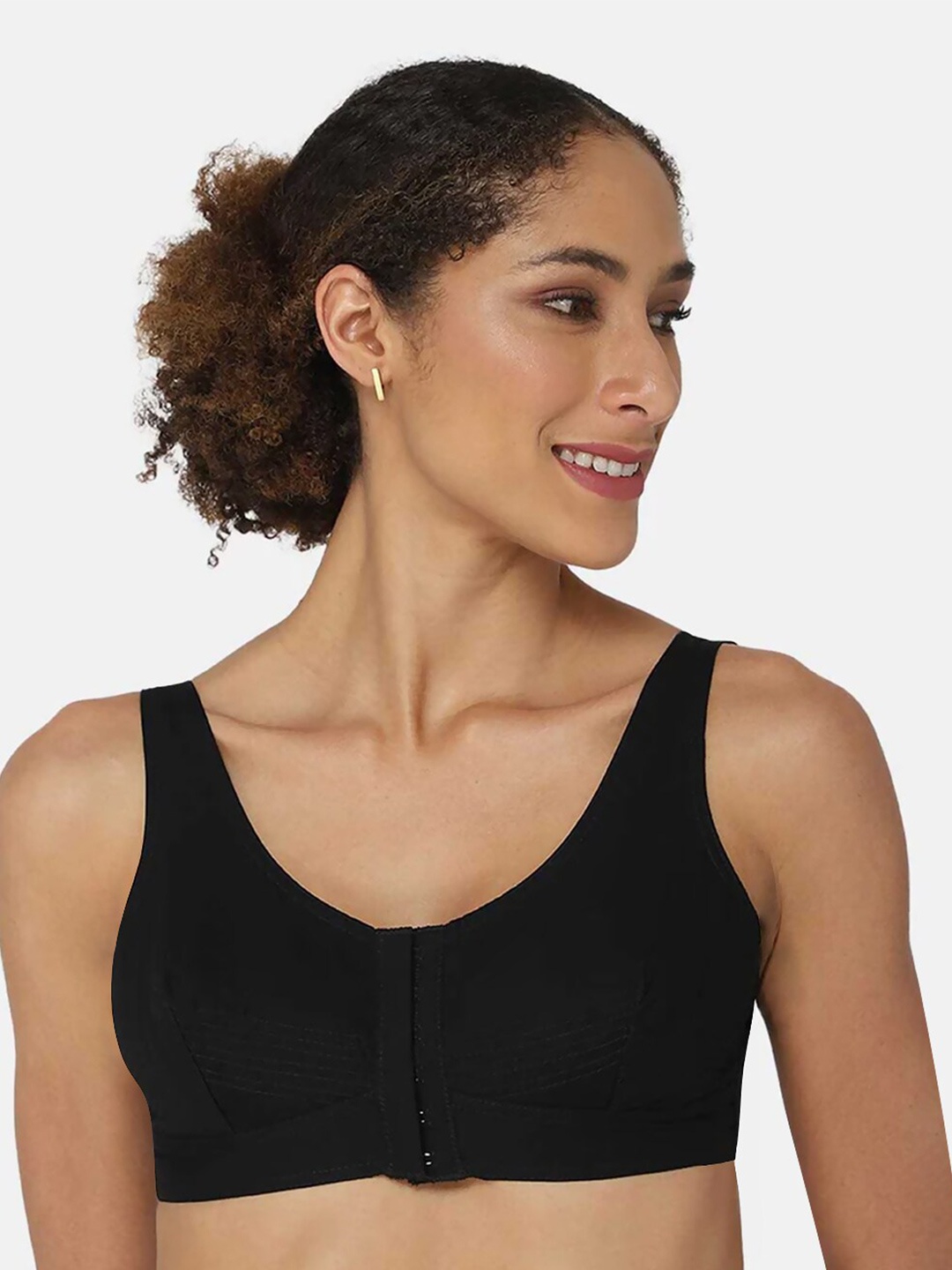 

NAIDU HALL Full Coverage Pure Cotton Bra All Day Comfort, Black