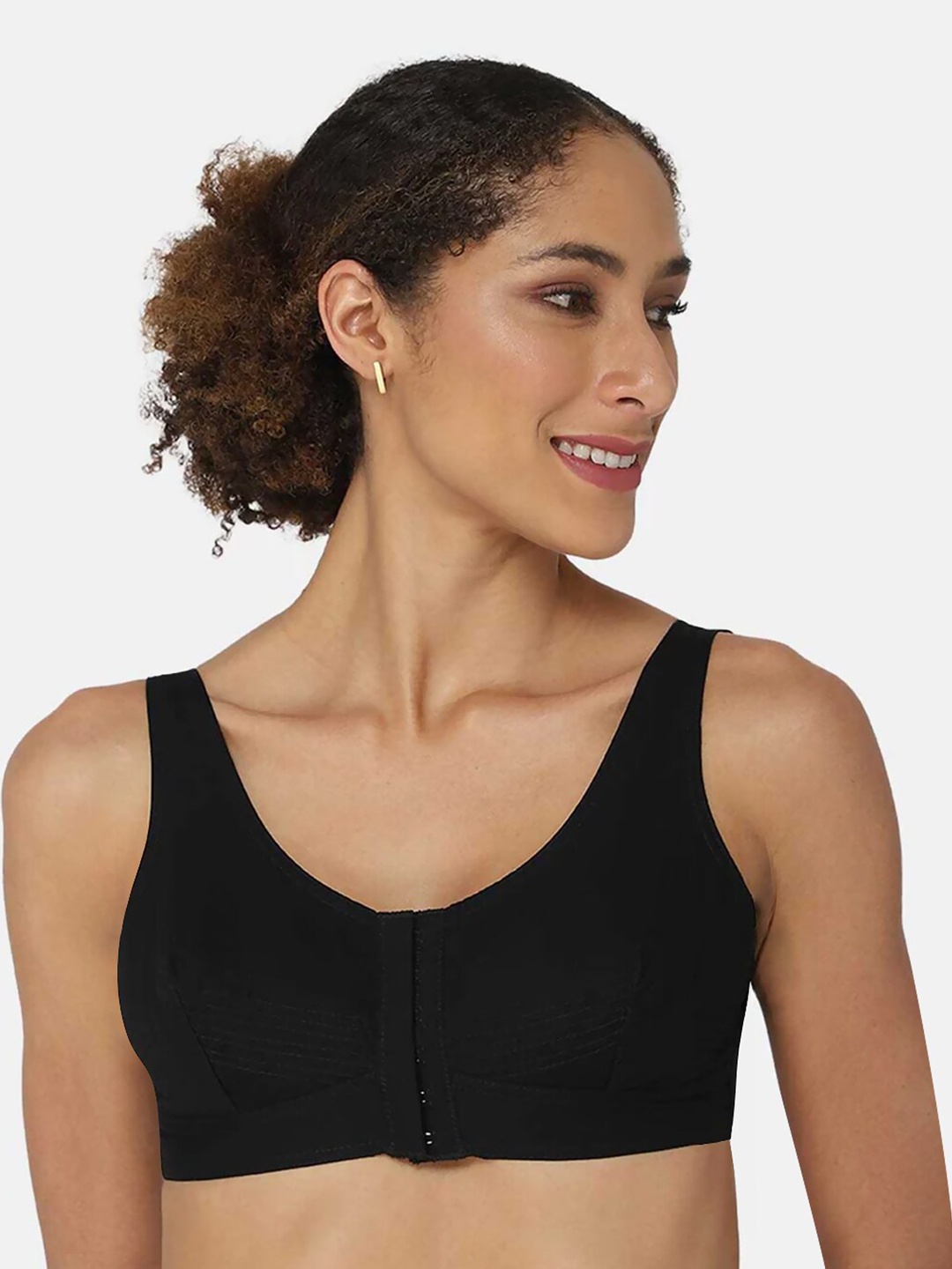 

NAIDU HALL Full Coverage All Day Comfort Cotton Bra, Black