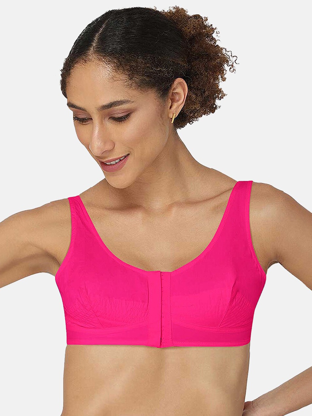 

NAIDU HALL Non Padded Full Coverage Pure Cotton Everyday Bra With All Day Comfort, Pink