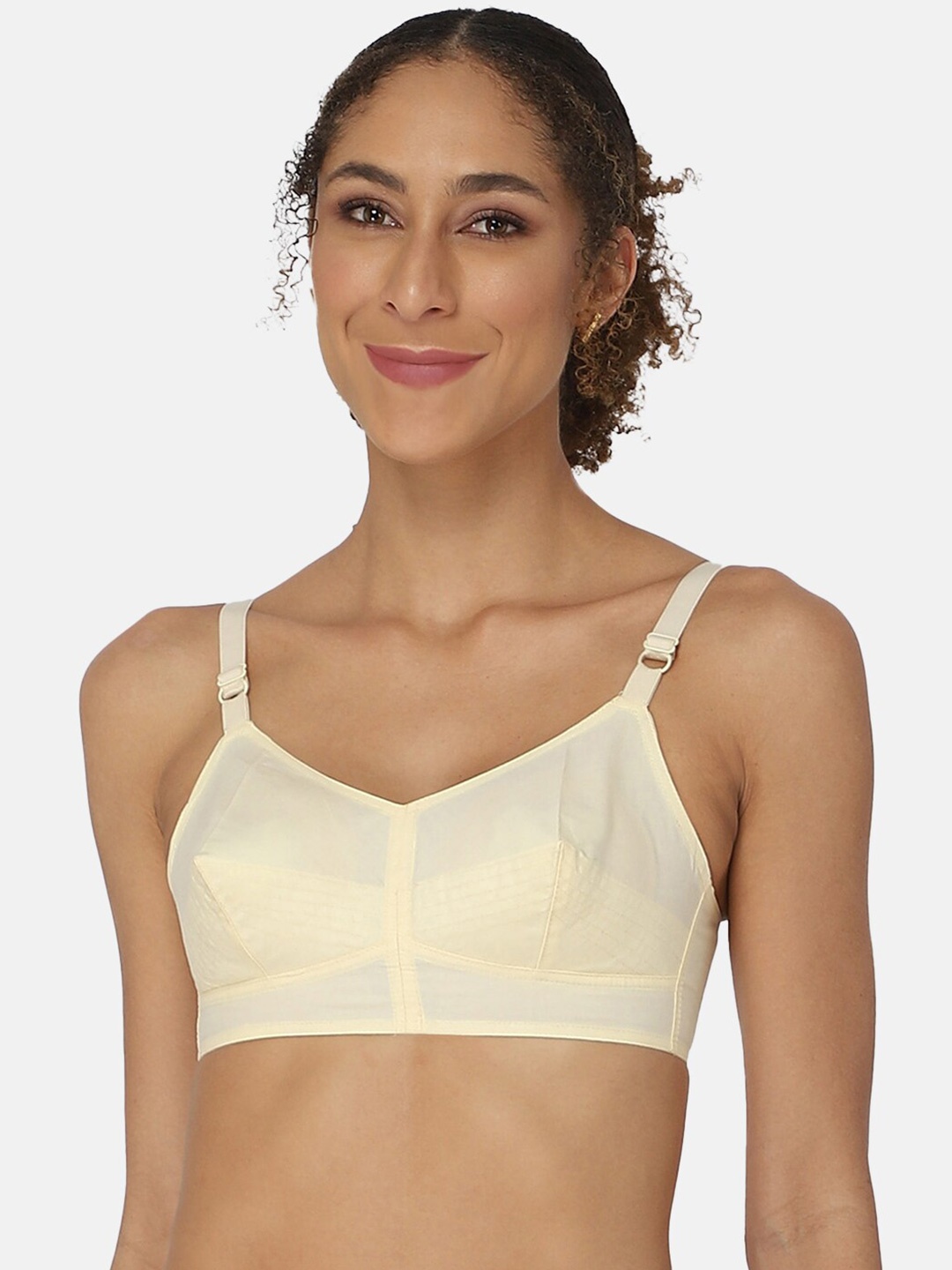 

NAIDU HALL Full Coverage All Day Comfort Super Support Cotton Everyday Bra, Nude