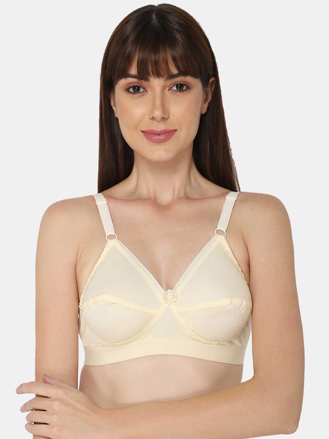 

NAIDU HALL Medium Coverage Pure Cotton Bra With All Day Comfort, Nude