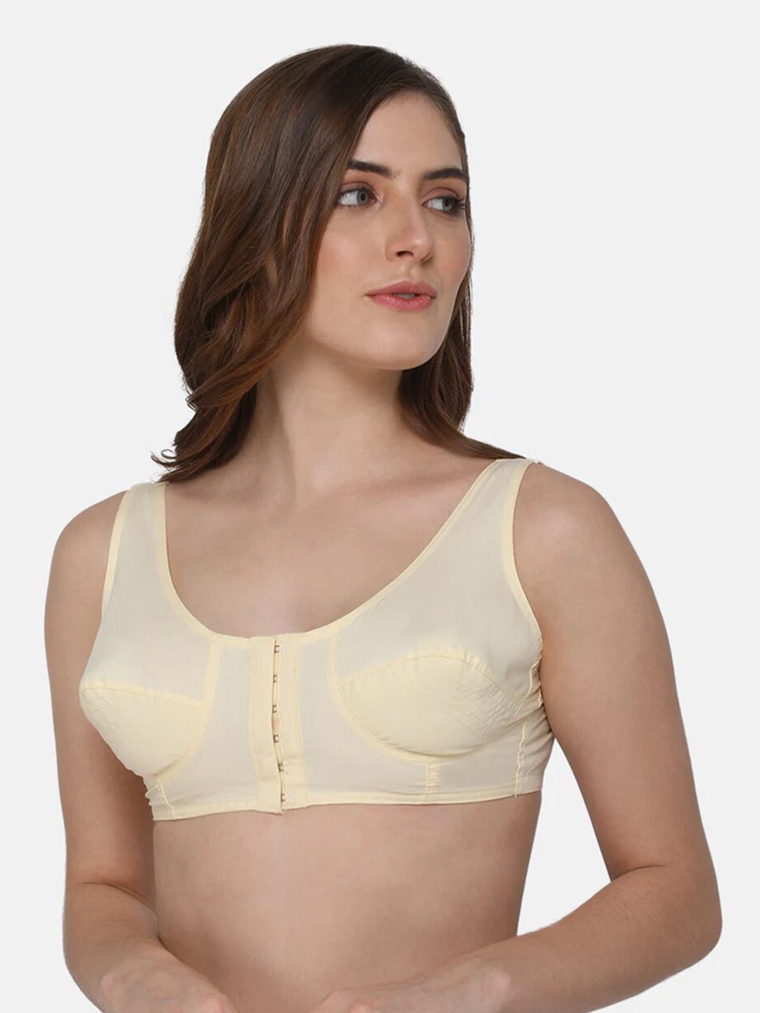 

NAIDU HALL Non-Wired Non-Padded Full Coverage Pure Cotton Bra With All Day Comfort, Nude