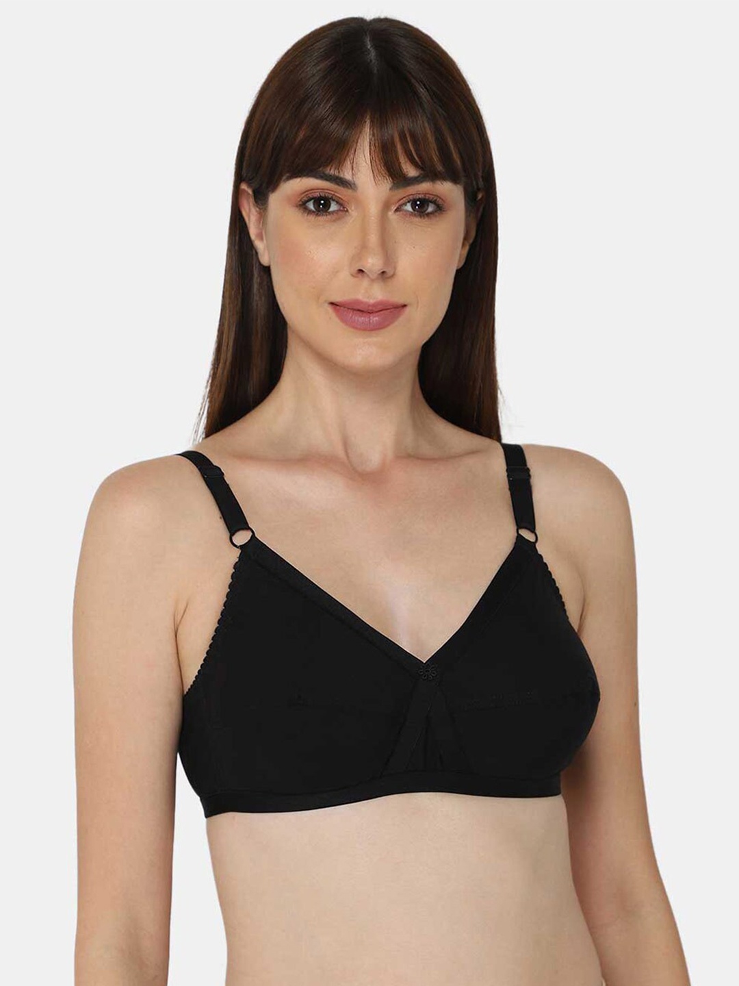 

NAIDU HALL Full Coverage Pure Cotton Bra With All Day Comfort, Black