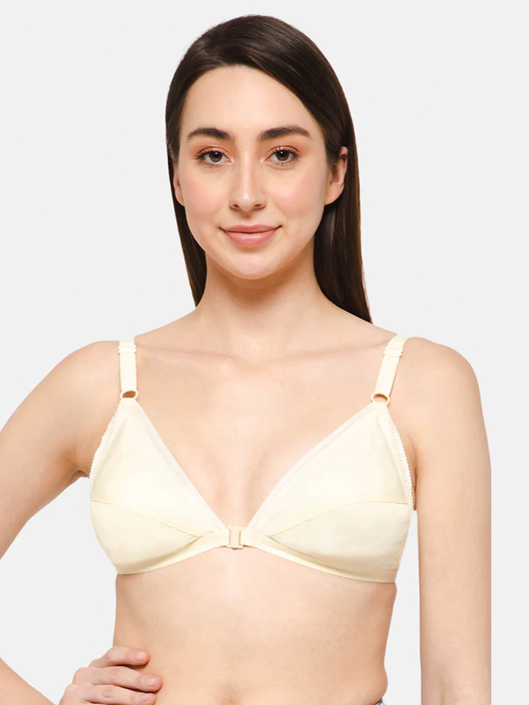 

NAIDU HALL Half Coverage Non Padded Pure Cotton Everyday Bra With All Day Comfort, Nude