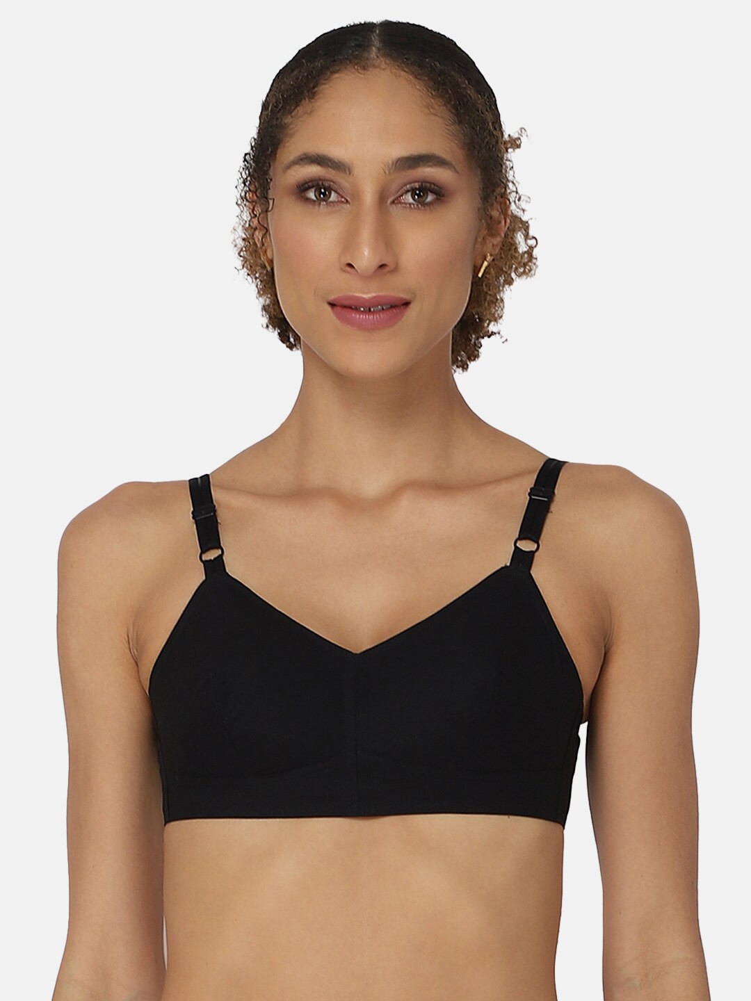 

NAIDU HALL Non Padded Full Coverage Pure Cotton Bra With All Day Comfort, Black