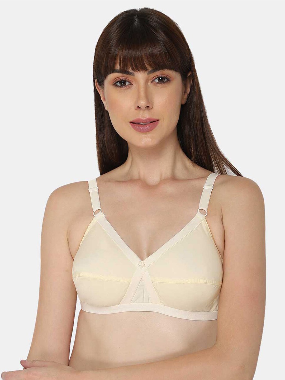 

NAIDU HALL Non-Wired Non Padded Full Coverage All Day Comfort Cotton Bra, Nude