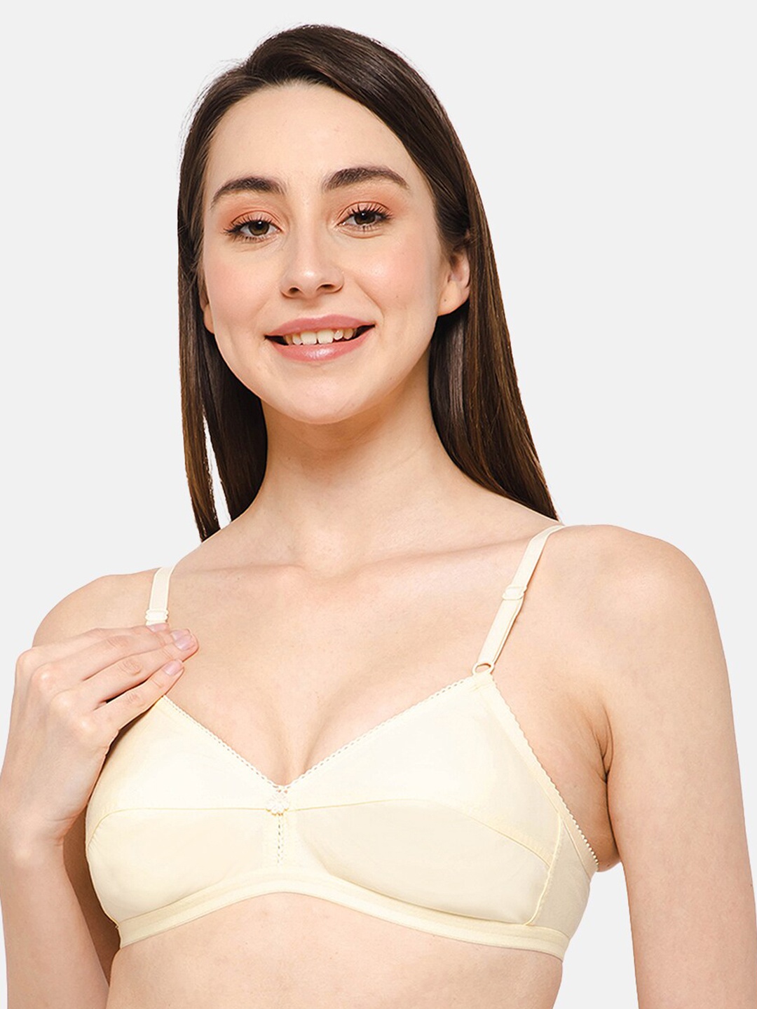 

NAIDU HALL Medium Coverage Pure Cotton Super Support Everyday Bra With All Day Comfort, Nude