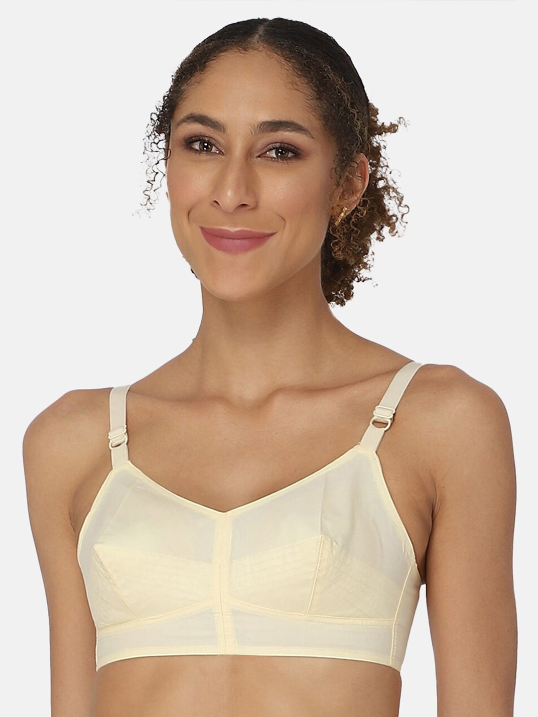 

NAIDU HALL Non-Wired Non-Padded Full Coverage Pure Cotton Bra With All Day Comfort, Nude