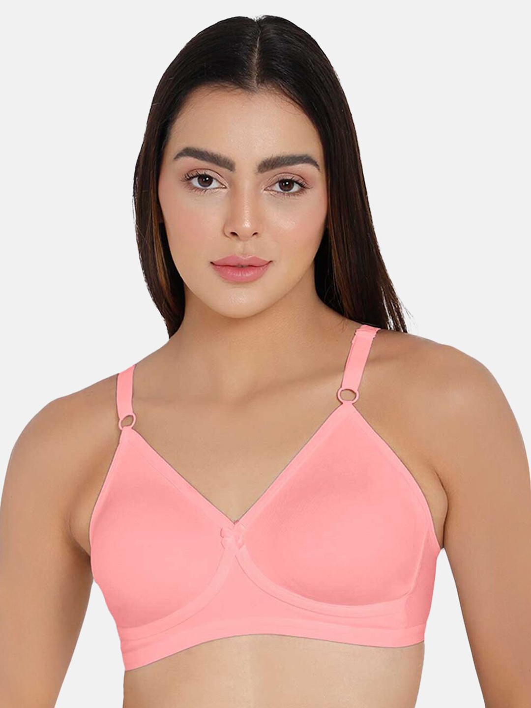 

NAIDU HALL Full Coverage Non Padded Every Day Bra With All Day Comfort, Pink