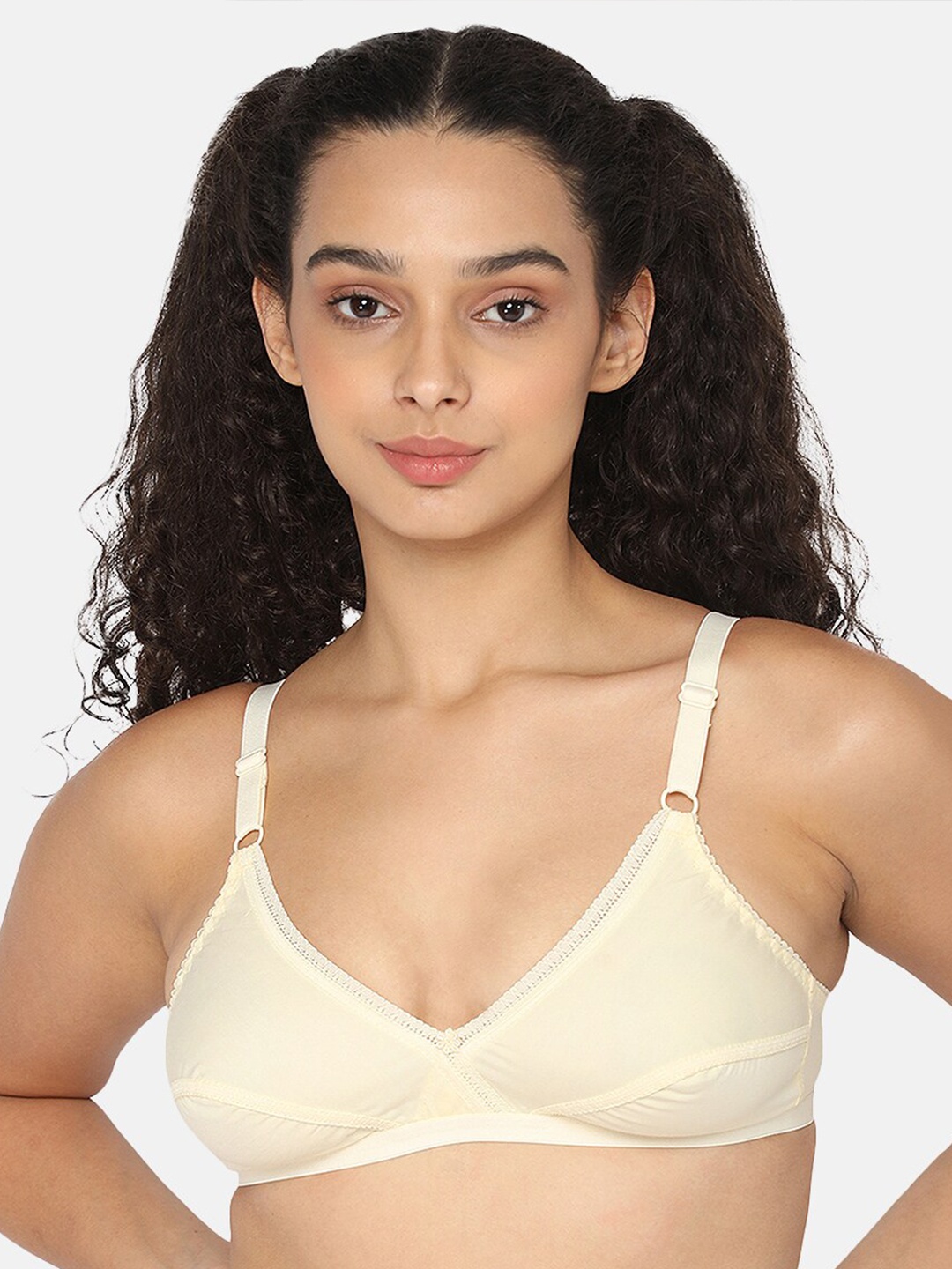 

NAIDU HALL Non Padded Medium Coverage Pure Cotton Everyday Bra With All Day Comfort, Cream