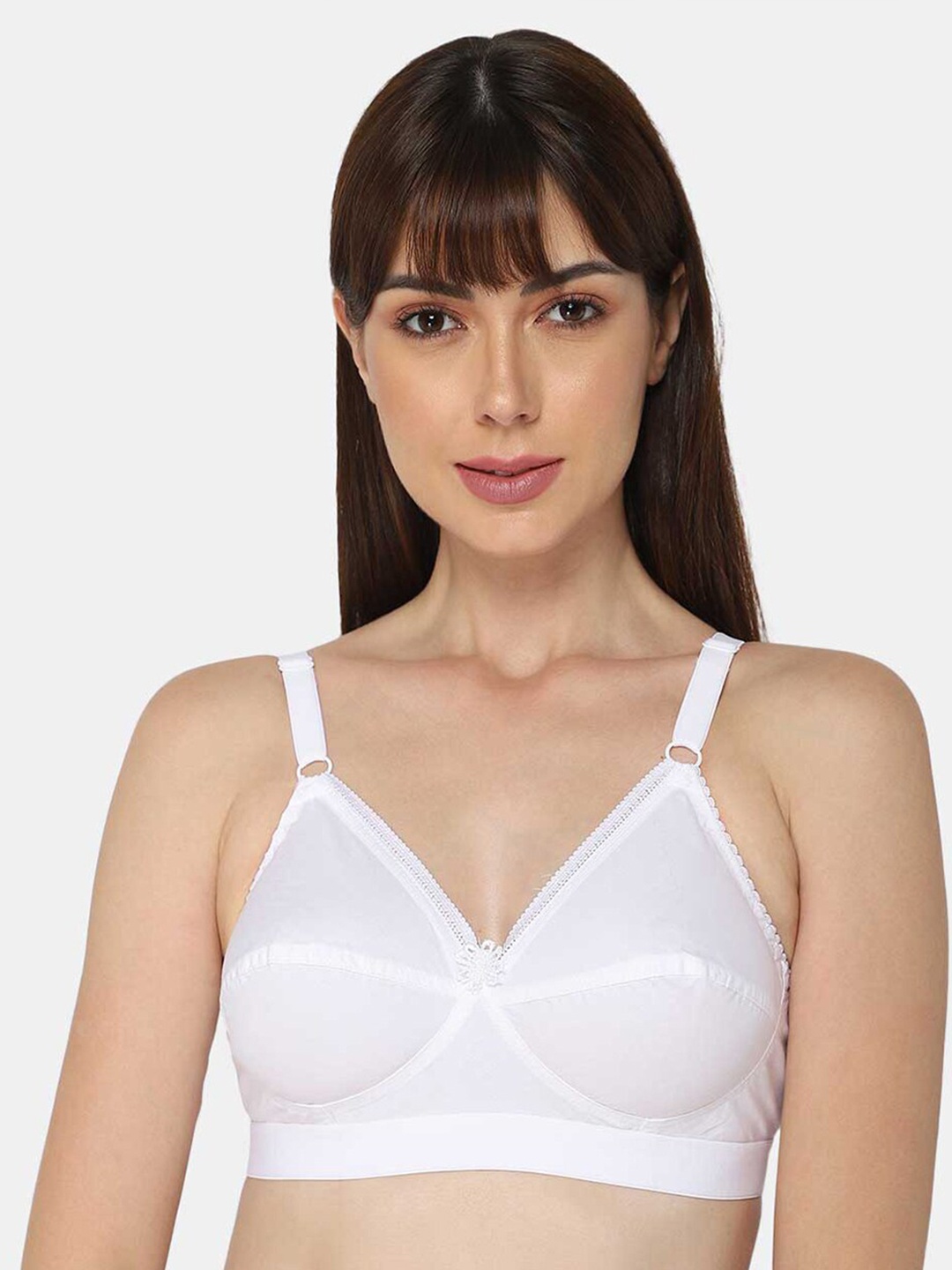 

NAIDU HALL Cotton Medium Coverage Non Padded Everyday Bra With All Day Comfort, White