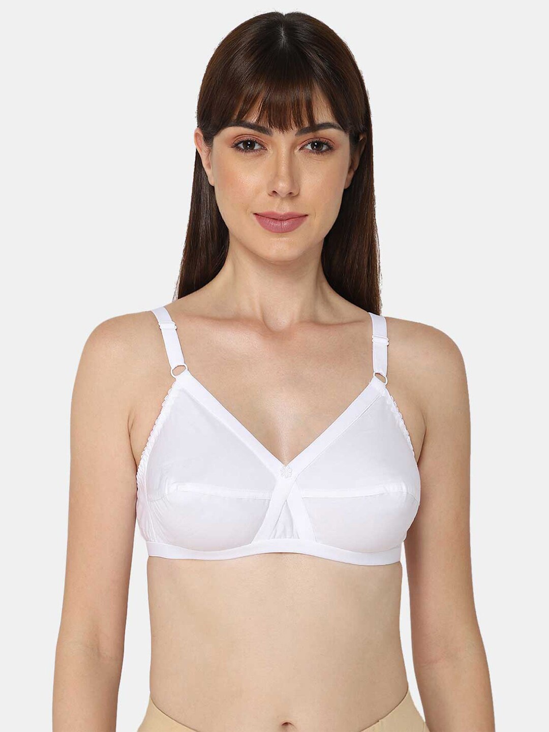 

NAIDU HALL Non-Wired Non Padded Full Coverage All Day Comfort Cotton Bra, White