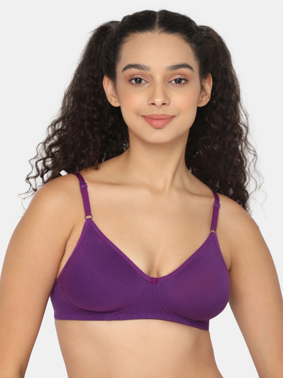 

NAIDU HALL Non-Wired Non-Padded Medium Coverage Bra With All Day Comfort, Purple