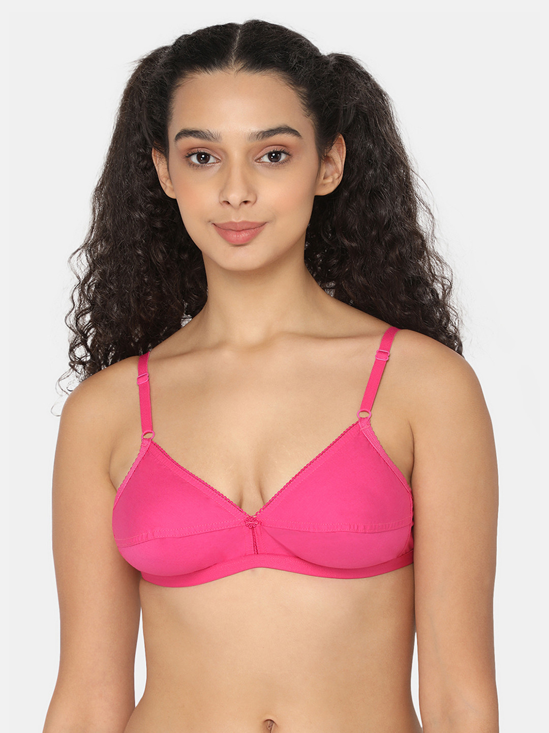

NAIDU HALL Medium Coverage Non Padded Pure Cotton Every Day Bra With All Day Comfort, Pink