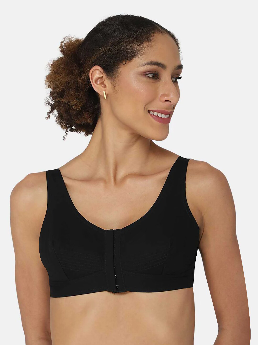 

NAIDU HALL Full Coverage Non Padded Non-Wired Cotton Bra With All Day Comfort, Black