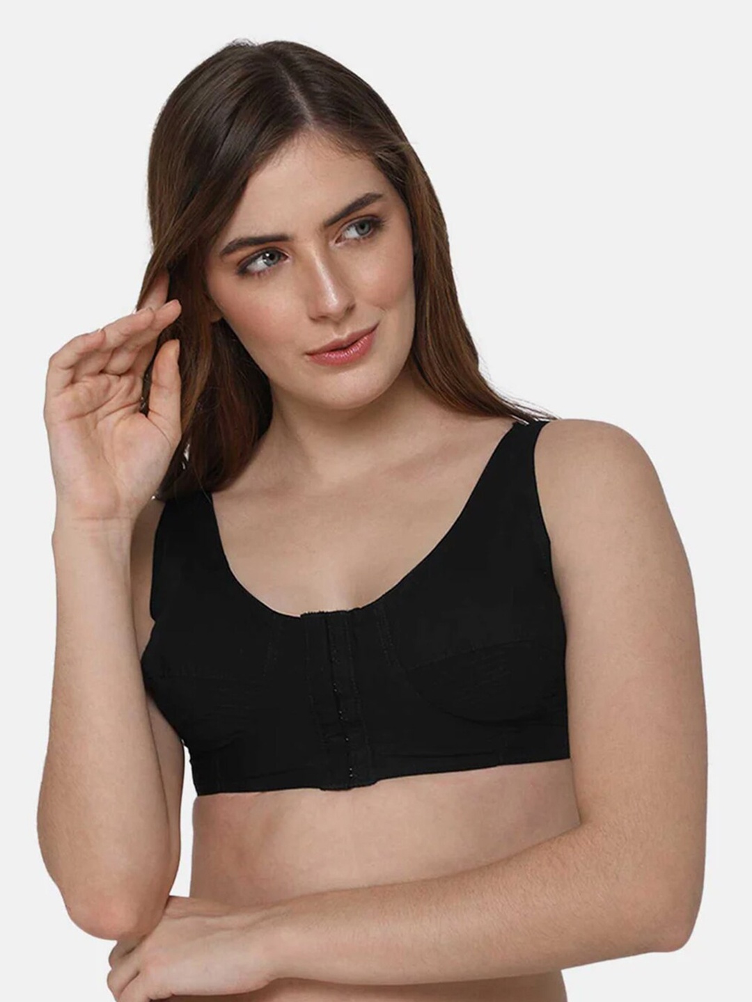 

NAIDU HALL Full Coverage Non Padded Bra With All Day Comfort, Black