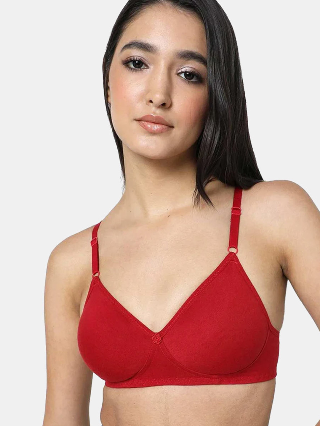 

NAIDU HALL Medium Coverage Non Padded Bra With All Day Comfort, Red