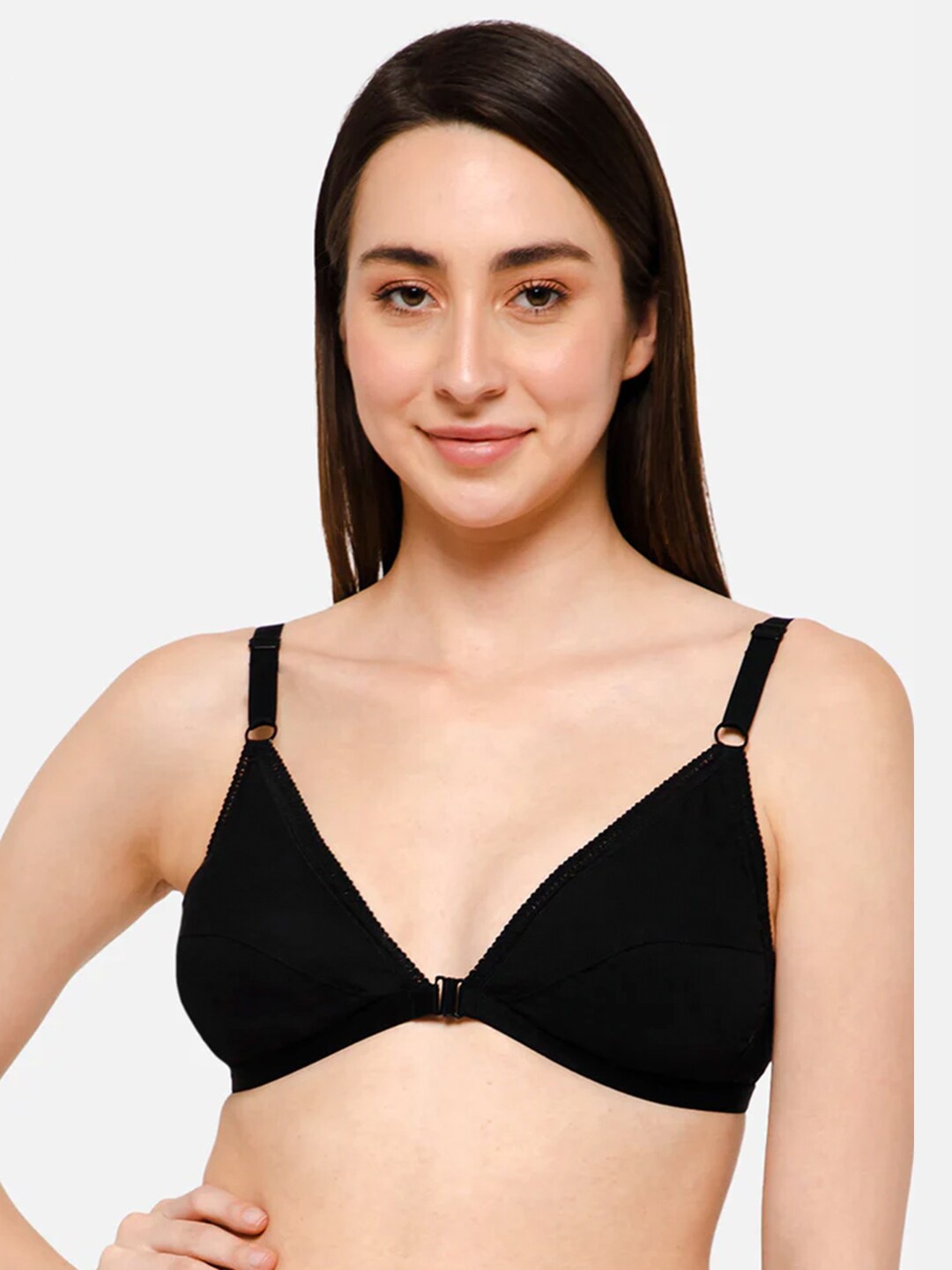 

NAIDU HALL Half Coverage Everyday Bra With All Day Comfort, Black